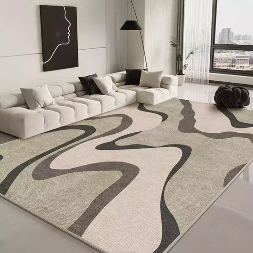 Tapete de tamanho grande, tapete para decoração de casa, estilo minimalista, mesa de café anti-queda, tapete para sofá