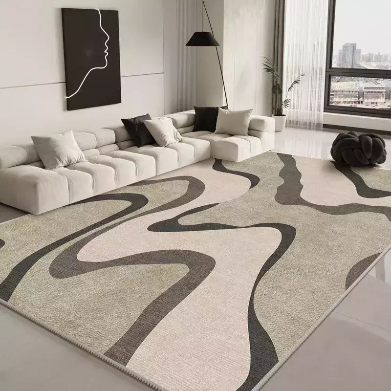 Tapete de tamanho grande, tapete para decoração de casa, estilo minimalista, mesa de café anti-queda, tapete para sofá