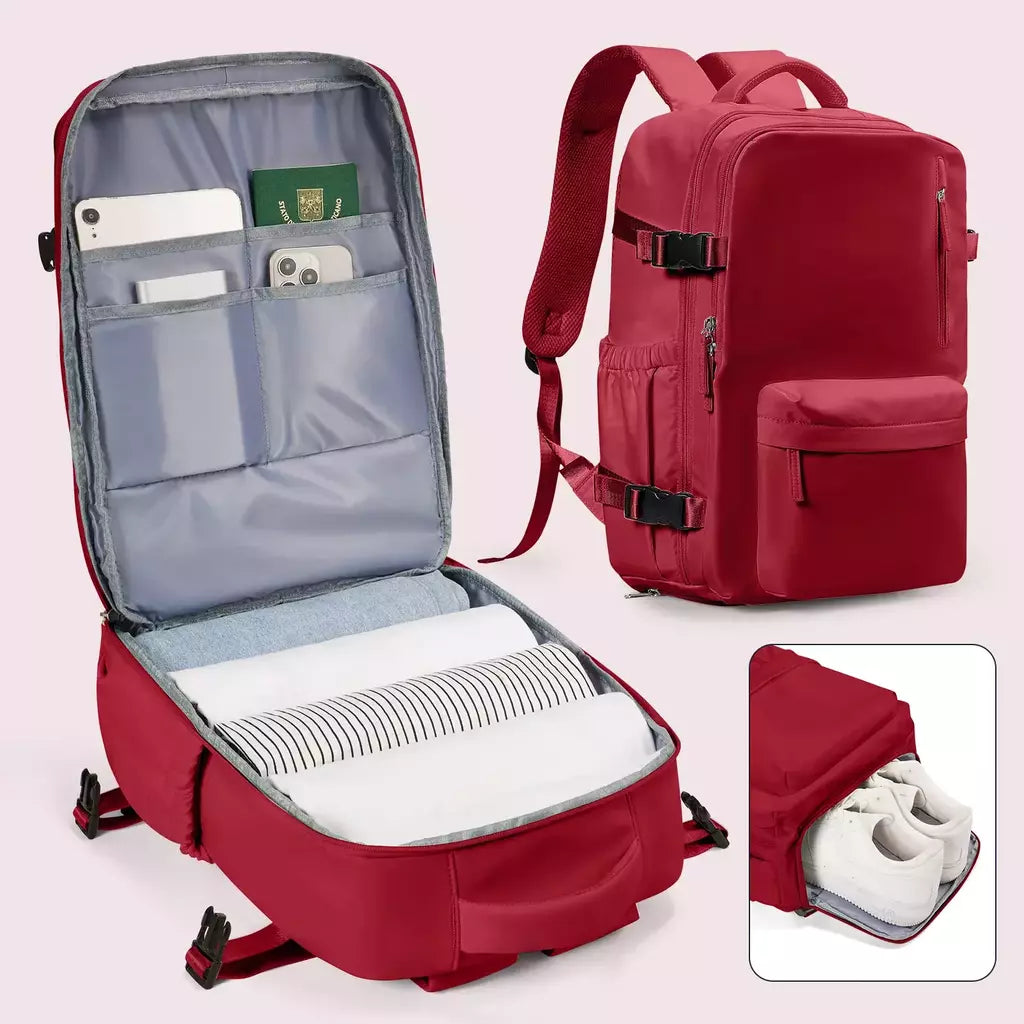 Mochila de Viagem de Avião de Grande Capacidade, Laptop para Mulheres e Homens, Easy jet Carry on Trolly Bag, Casual, 45x36x20