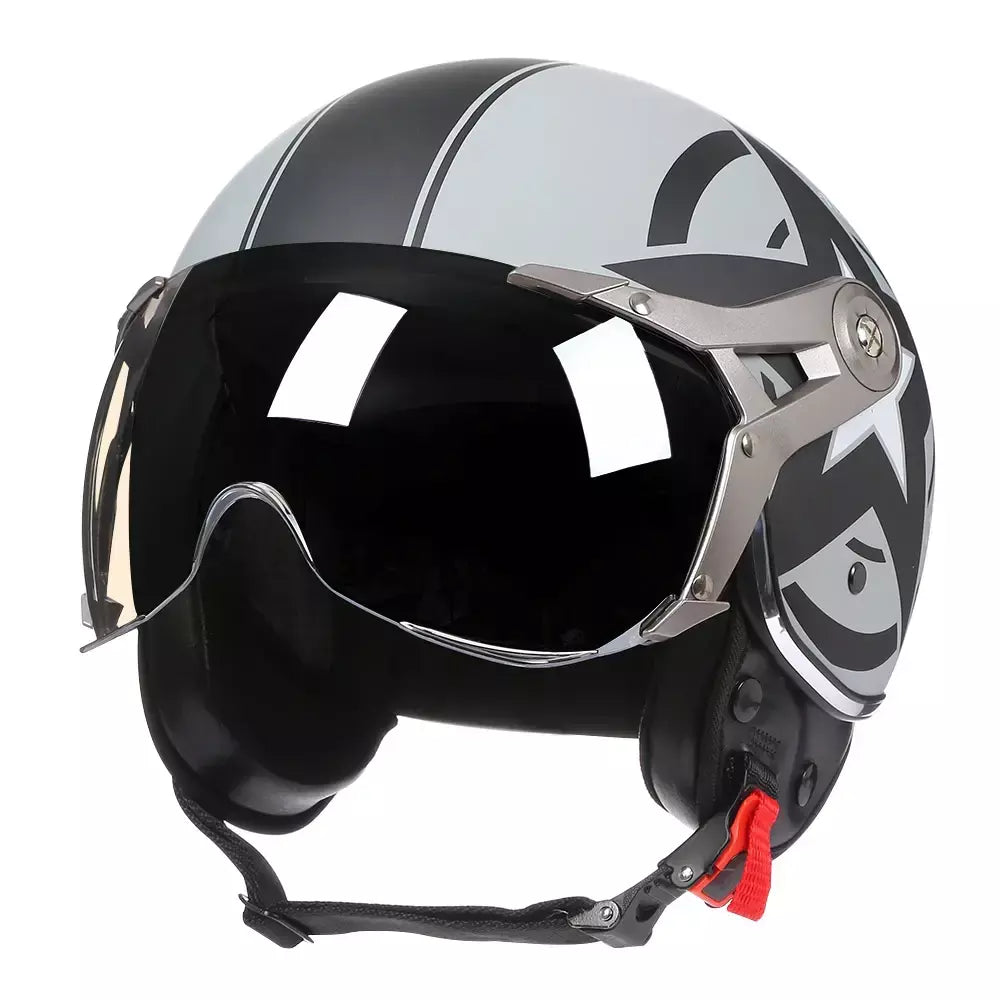 Dot 3/4 rosto aberto motocicleta retro capacetes de moto com para homens mulheres vintage chopper capacete de moto bicicleta cascos scooter