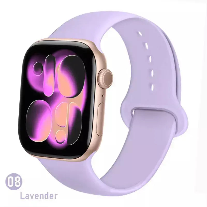 Pulseiras de silicone para apple watch pulseira 44mm 45mm 40 41mm 42-46mm pulseiras esportivas iwatch série 10 11 9 8 7 6 5 4 se ultra 3/2 49mm