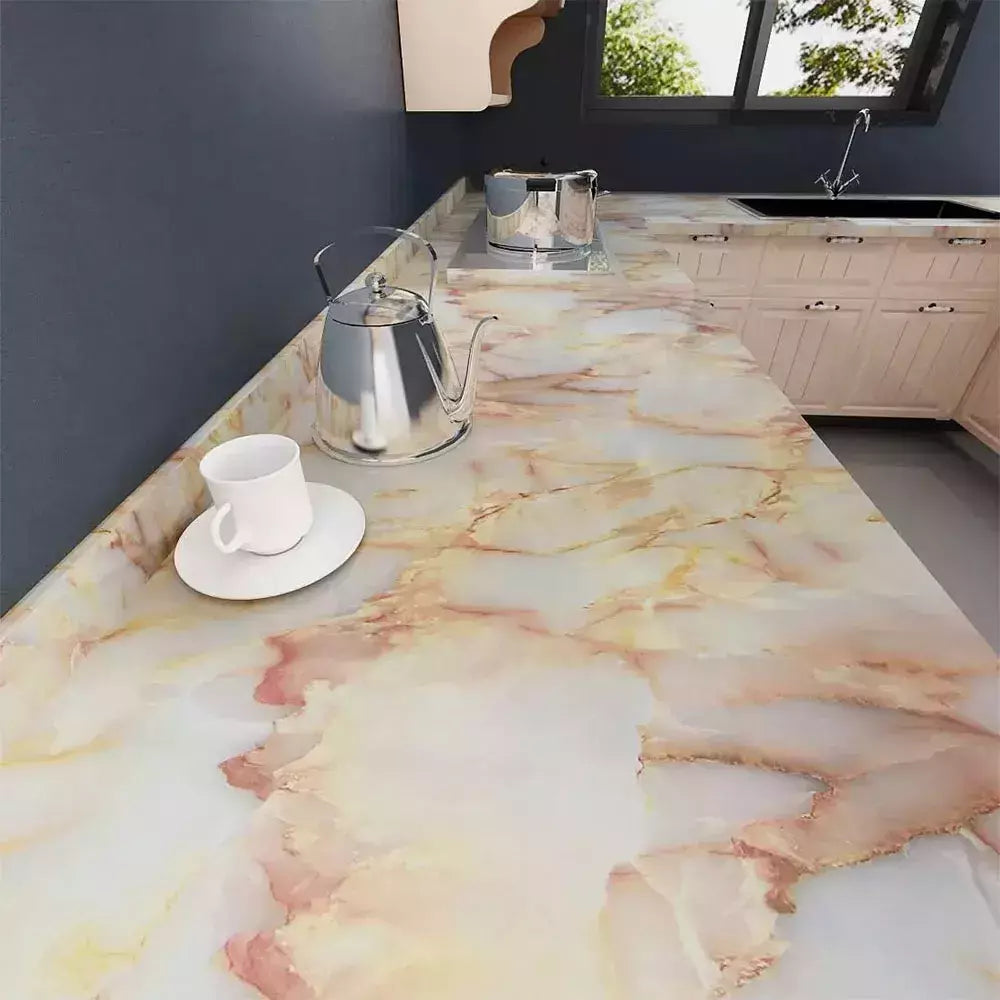 Papel de parede autoadesivo de mármore, Oil Proof, Adesivos em rolos para cozinha, Impermeável, Papel de contato para parede do banheiro