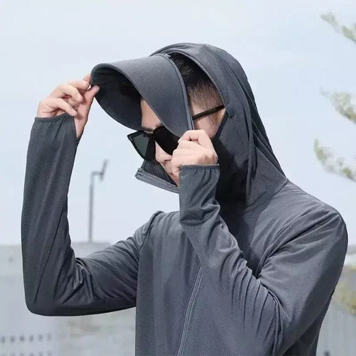 Roupas de pesca ao ar livre de verão masculino malha de seda gelo respirável solto proteção solar secagem rápida anti-uv leve camisa de pesca