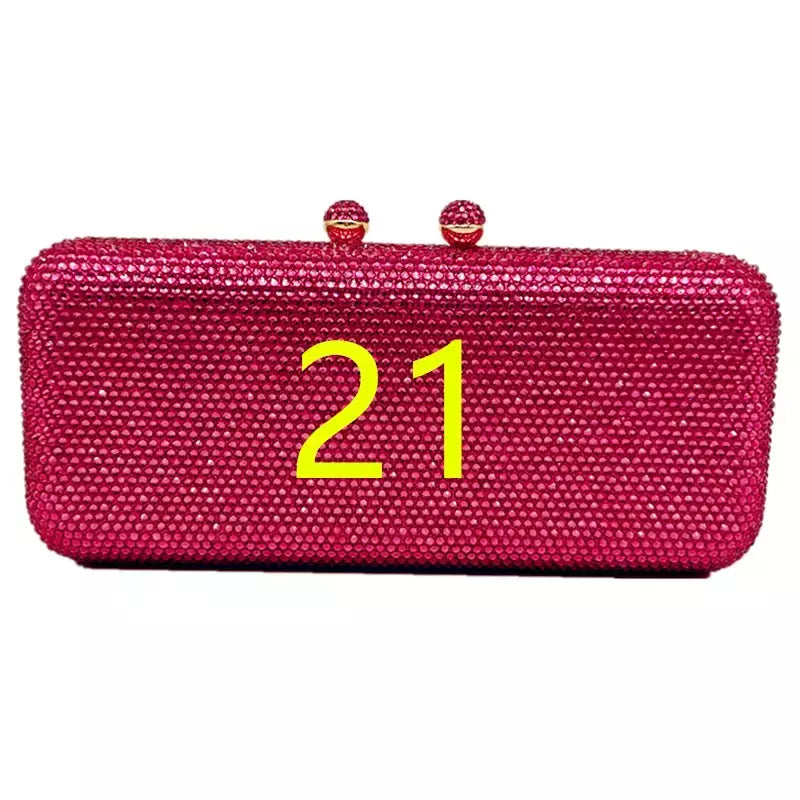 Rhinestone Clutch Bag para Mulheres, Evening Bag, Dinner Bag, Diamante, Pedra, Cristal, Festa de Casamento, Presente de Natal, Luxo mais recente