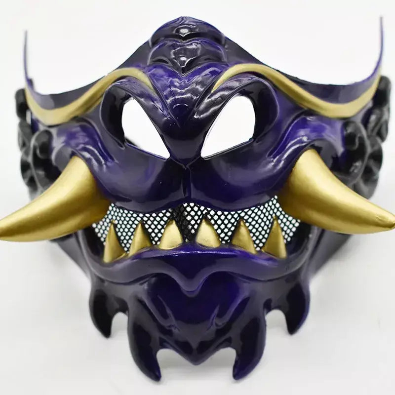Halloween japonês samurai fantasma diabo máscara halloween diabo guerreiro role play horror diabo guerreiro prajna assassino máscara grossa