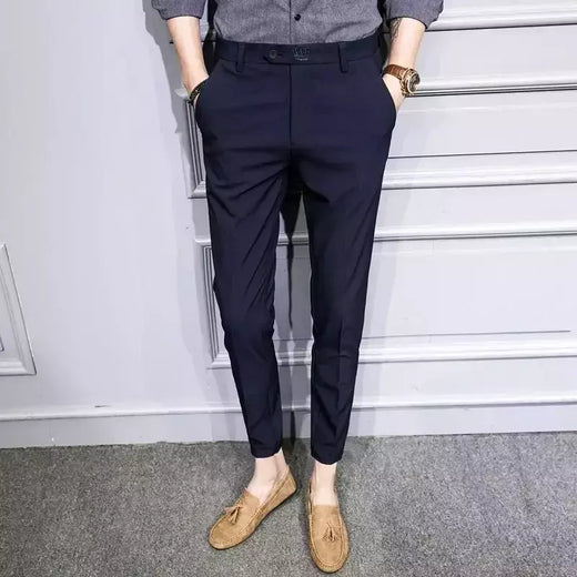Xadrez masculino anti-rugas calças cortadas, roupas de grife casual, terno masculino reto, verão, fino, barato, designer, cheque, 9