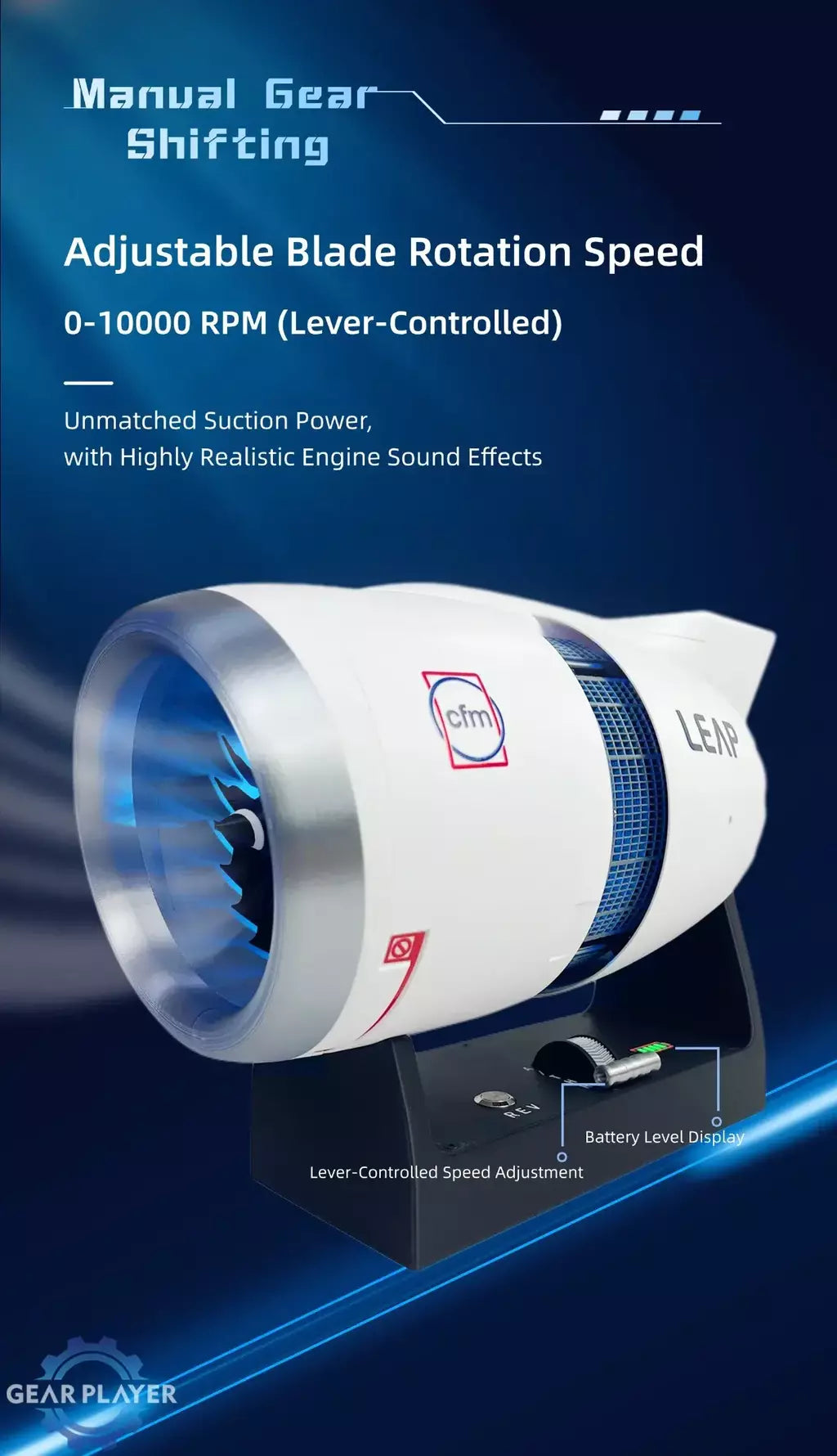 Boeing 747 Turbofan Modelo de motor Ventilador elétrico Cool Boutique Coleção Kit de motor de aeronave para exibição e uso educacional
