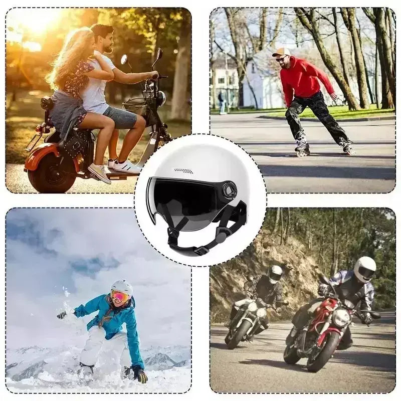 Capacete leve seguro e confortável para adultos - Óculos incluídos adequados para motocicleta E - Bicicleta de montanha