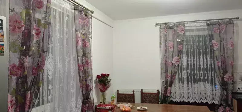 Tule Floral em Cortinas Puras, Tratamento Janela, Painel Persianas, Sala de estar, Quarto, Cozinha, Sombra, Roxo, Peônia
