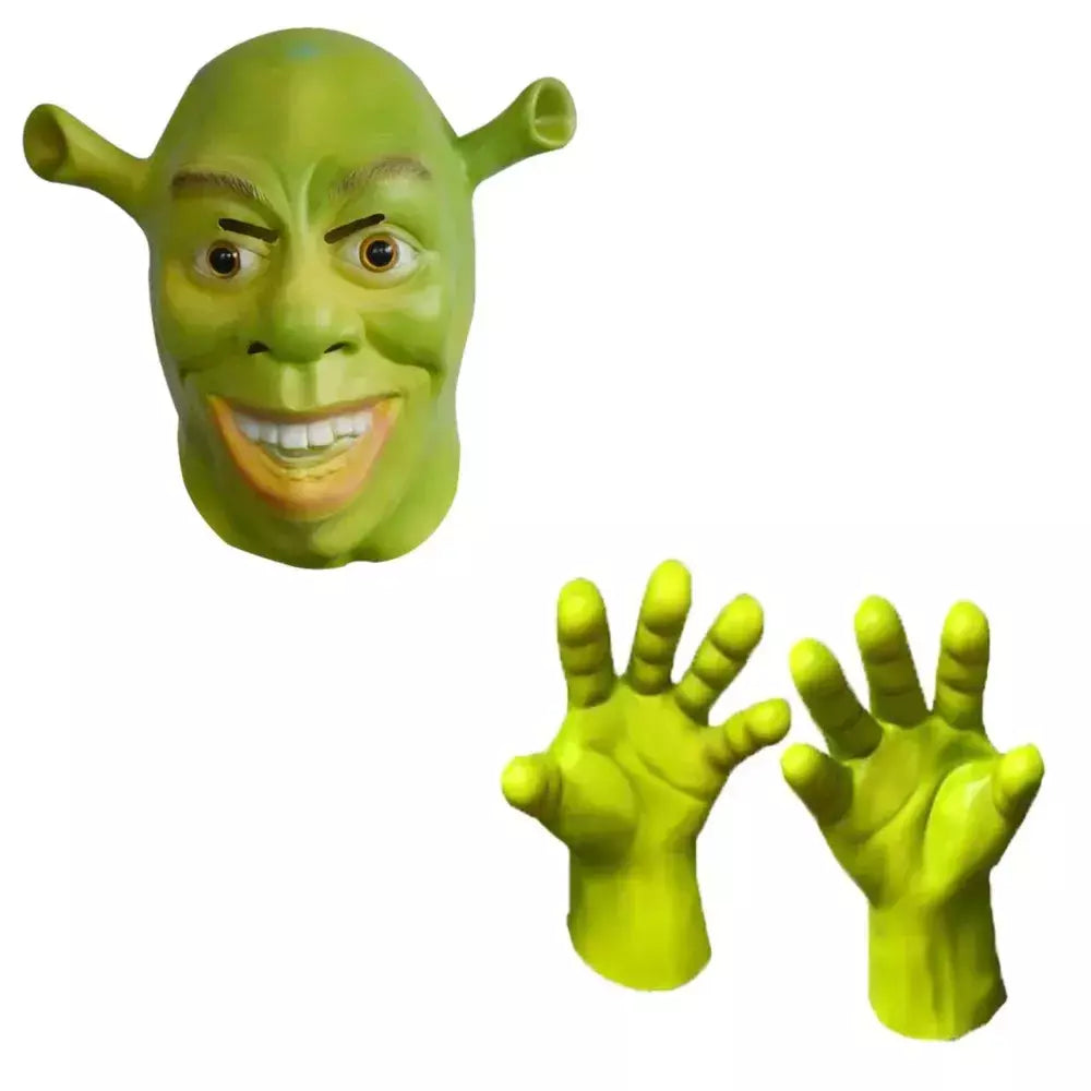 Filme monstro shrek cosplay trajes máscara shrek topo colete calças para homens desempenho role play halloween carnaval festa roupas