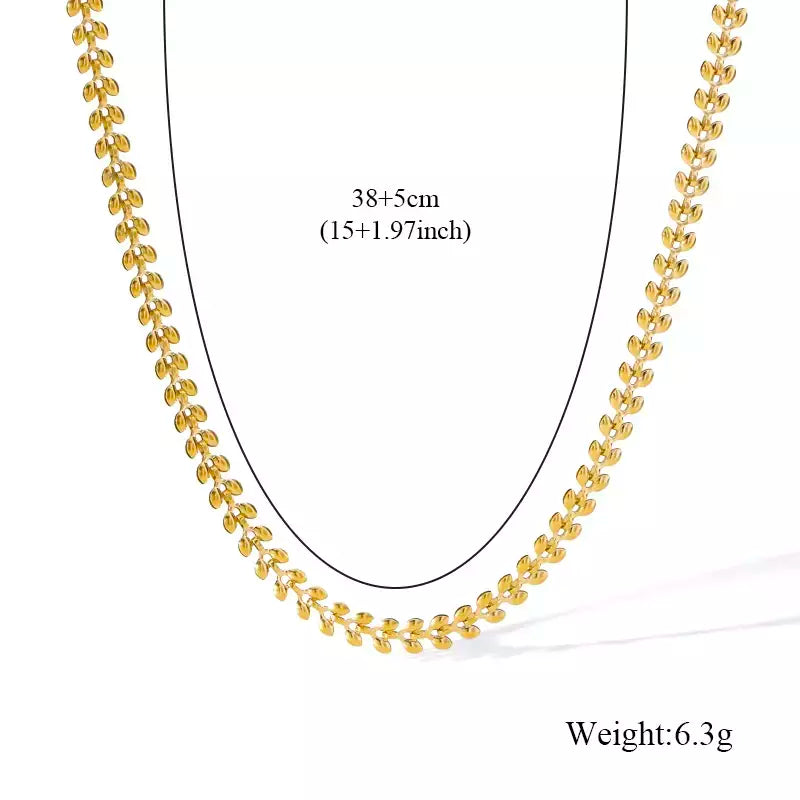 Eilieck 316l aço inoxidável metal charme corrente colar jóias de declaração 18k pvd banhado colar de pescoço corrente para mulher