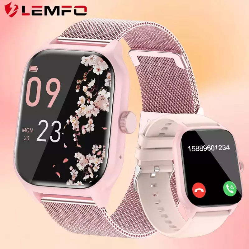 LEMFO LT10 Smartwatch para homens e mulheres Touch Dial Chamada Música Smartwatch Android iOS Rastreador de Fitness Relógios Esportivos 2024