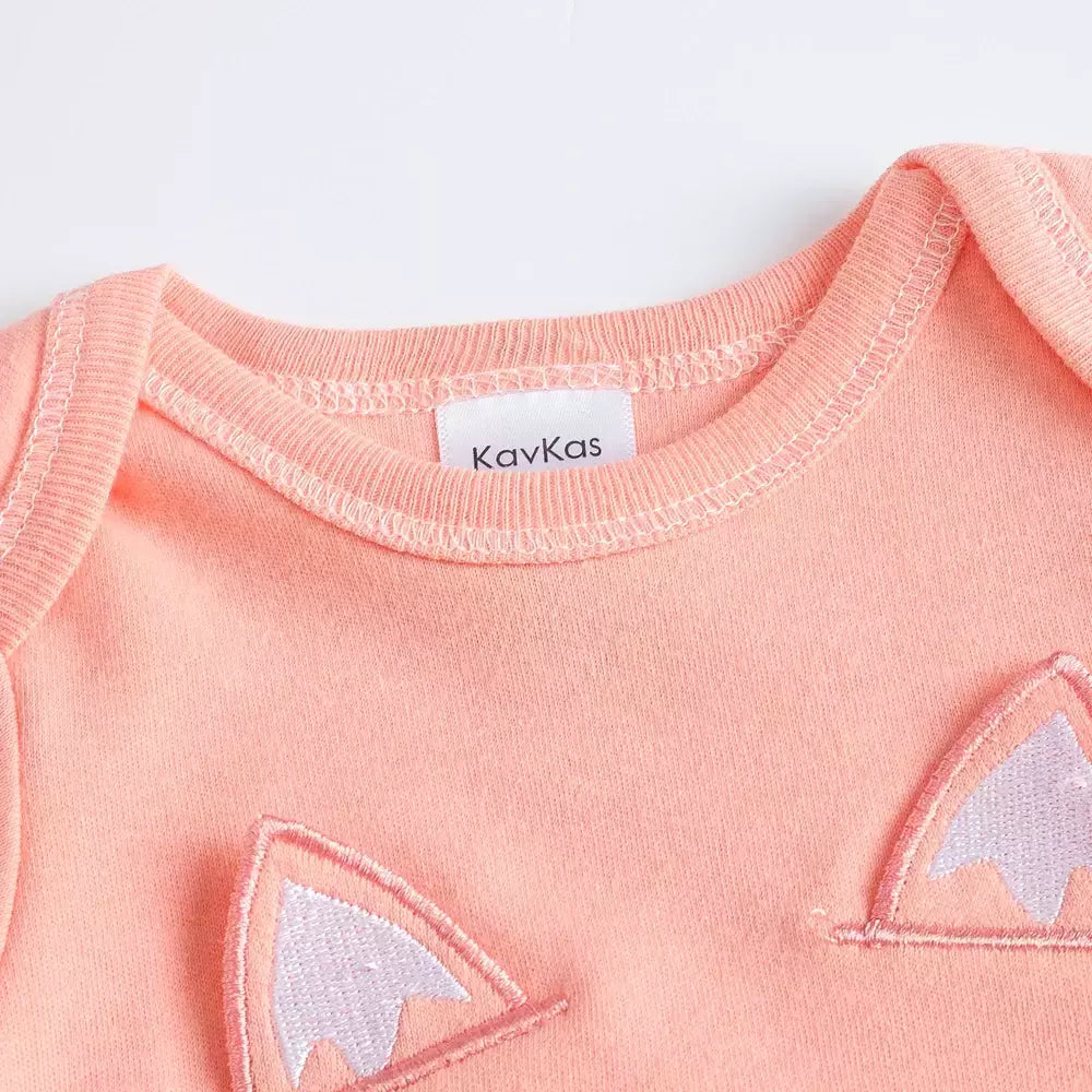 -Bodysuit de manga curta para bebês, roupas recém-nascidas, 100% algodão, Fox Design, Verão, Girl Clothing, 0-12M, 2 pcs por lote