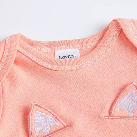 -Bodysuit de manga curta para bebês, roupas recém-nascidas, 100% algodão, Fox Design, Verão, Girl Clothing, 0-12M, 2 pcs por lote