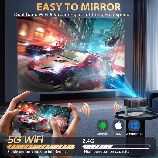 XWBSY 2025 Novo Projetor T08 35000Lumens Moive Projetor de Luz Diurna Android 12.0 Projetor Inteligente 8K Decodificação Projetor AutoFocus