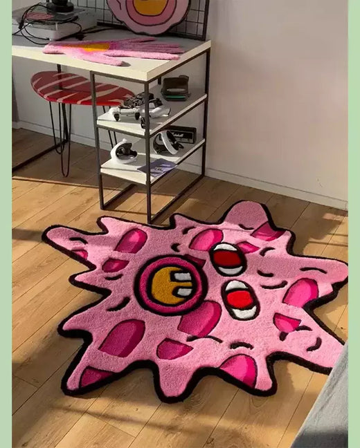 Tapete de pelúcia antiderrapante macio irregular, Tapetes de cabeceira, Decoração criativa da sala de estar, Quarto de estudo simples