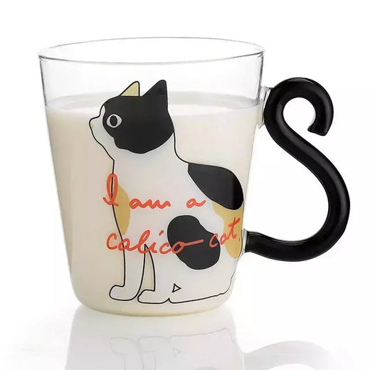 Cat Glass Coffee Mug with Handle, 250ml, Bonito, Leite, Chá, Suco, Água, Chávena, Casa, Cozinha, Escritório, Drinkware, Tumbler Gift