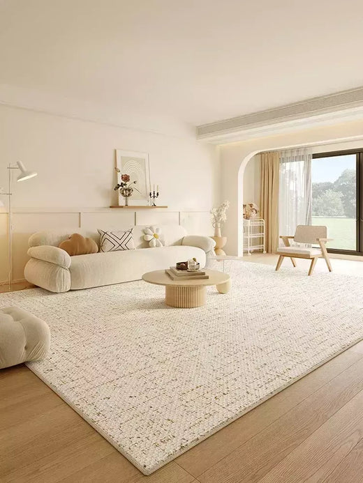 Minimalista Cream Lounge Carpet, confortável tapete macio, antiderrapante, máquina lavável, decoração de casa, sala de estar, grande área
