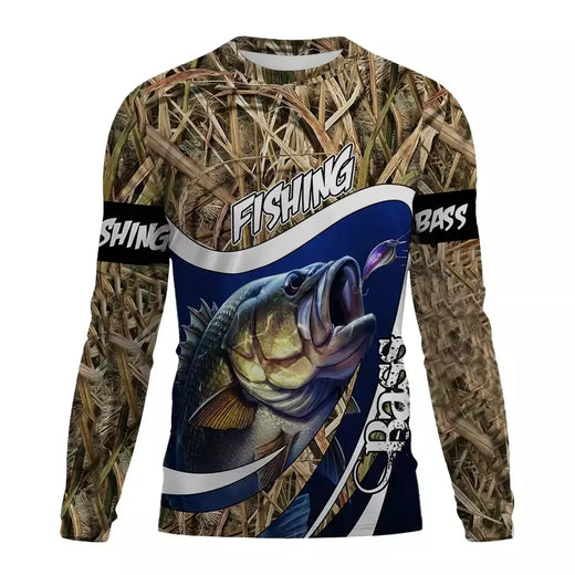 Impressão 3d camisetas gráficas de pesca masculinas moda topos roupas masculinas ao ar livre proteção solar camiseta masculina de manga longa de secagem rápida