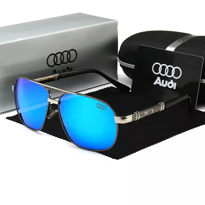 Audi polarizado UV400 óculos de sol para dirigir para homens/mulheres óculos de armação quadrada presente por atacado para entusiastas de automóveis