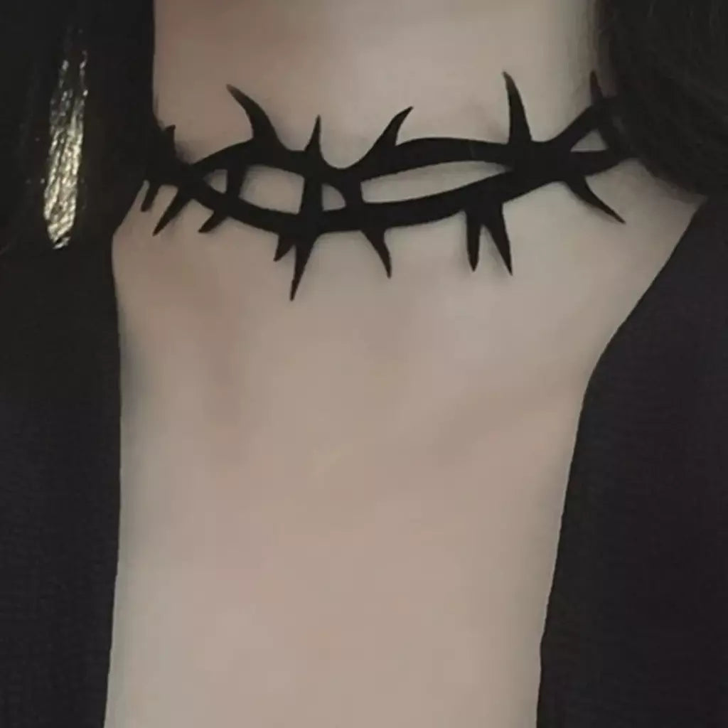 Colar de espinho de veludo de renda preta para mulheres gótico punk rock gargantilha colar moda festa gargantilhas colares yk2 jóias presentes