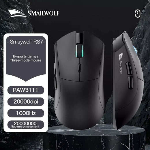 SMAILWOLF RS7 Bluetooth mouse para jogos sem fio PAW3311 driver de definição macro mouse desktop laptop computador