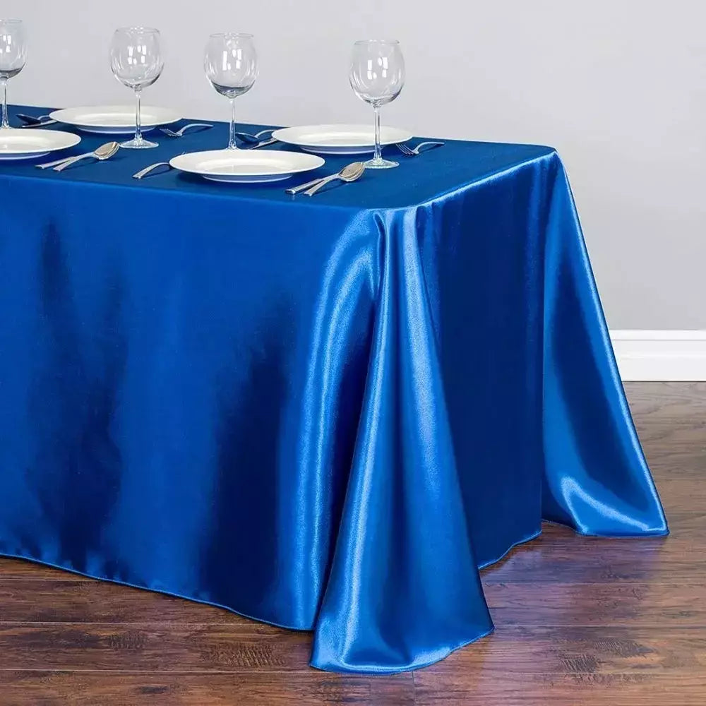 Monocromática Toalha De Mesa De Cetim, Cobertura De Mesa, Toalha De Mesa, Sobreposição, Aniversário, Casamento, Banquete, Restaurante, Festival, Fornecimento De Festa