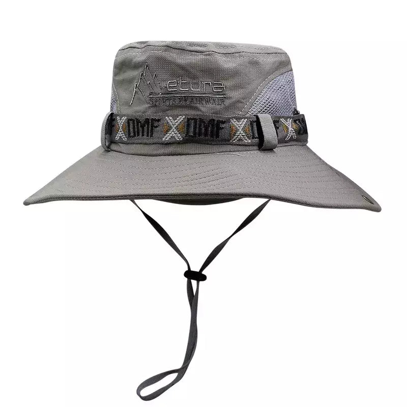 Chapéu de aba larga para homens, proteção UV, chapéu de pescador, boné protetor solar de praia, Panamá, safári, caça, caminhadas, ao ar livre, verão