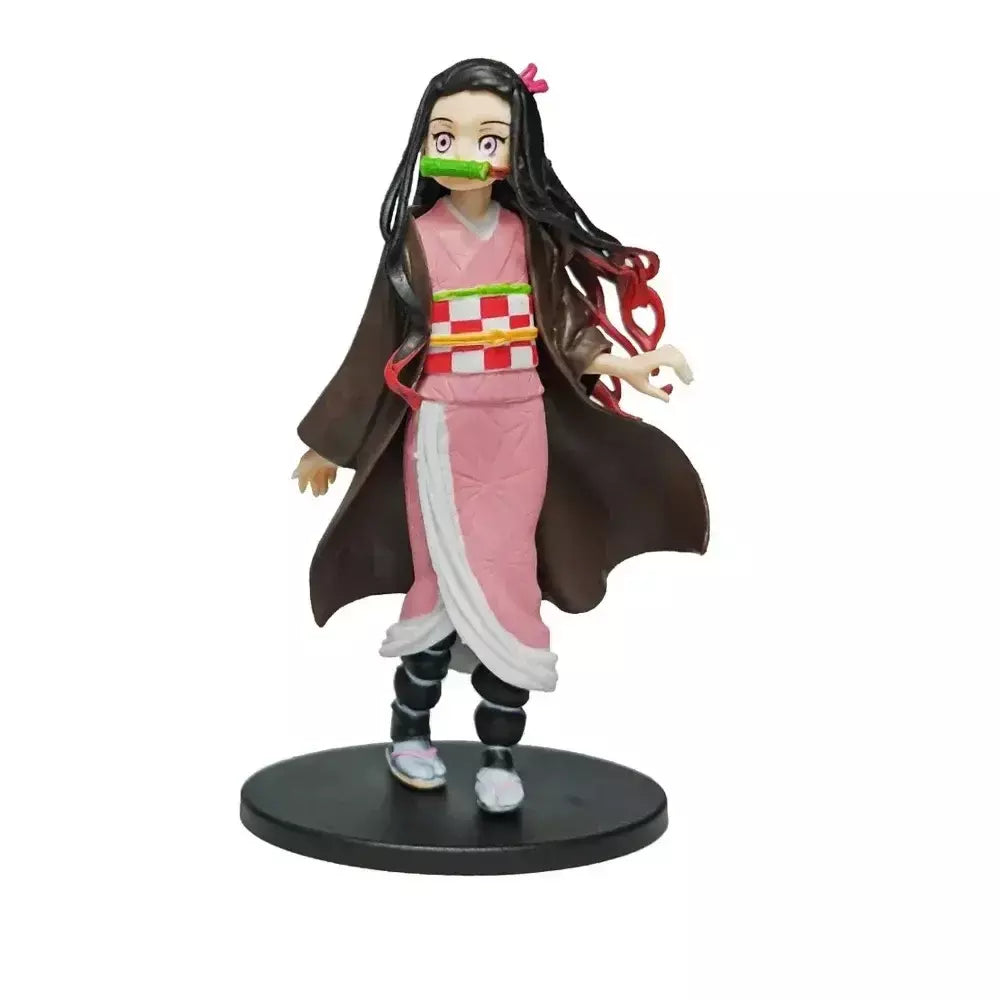 Anime figura demônio slayer figuras kimetsu não yaiba boneca tanjiro nezuko zenitsu estatueta inosuke guerreiro figura de ação modelo brinquedos