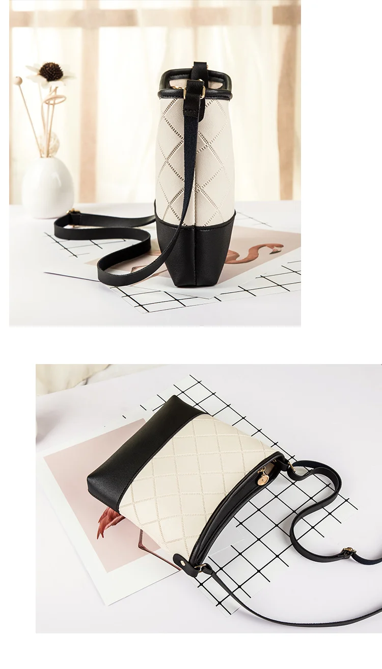 Bolsa de ombro única padrão floral para mulheres, Bolsa de balde pequena, Superfície macia, Material PU, Bolsa Crossbody elegante para senhoras