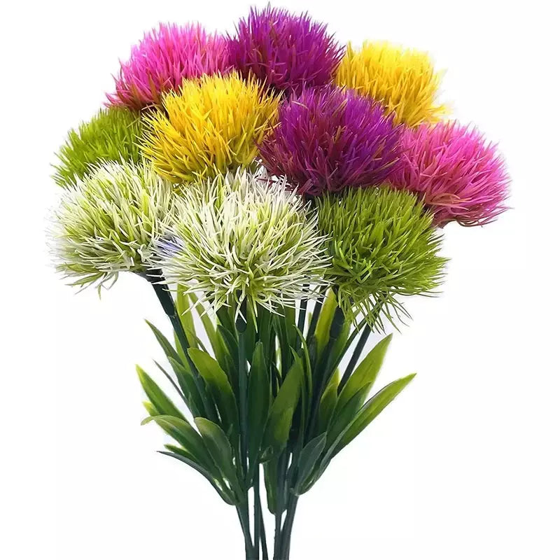 3/5/10 pçs 26cm plantas artificiais buquê de dandelion para casa decoração do quarto jardim casamento flores falsas vaso ornamental