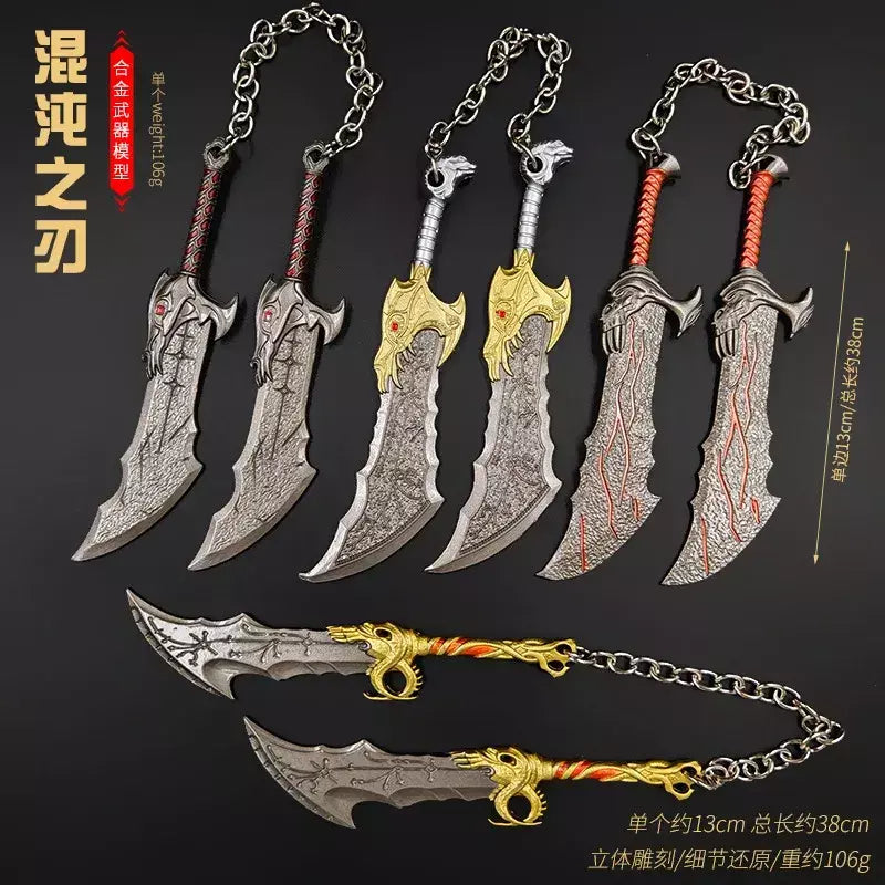 13 cm god of wars 5 jogo periféricos lâminas do caos metal artesanato arma modelo colecionável ornamentos criativo presentes de aniversário brinquedo