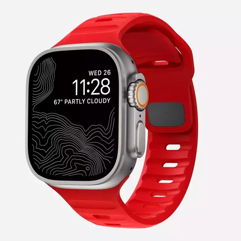 Pulseira esportiva para apple watch ultra 9 8 7 6 se 5 pulseira leve de silicone macio para iwatch 38mm 40mm 42mm 44mm 45mm 49mm