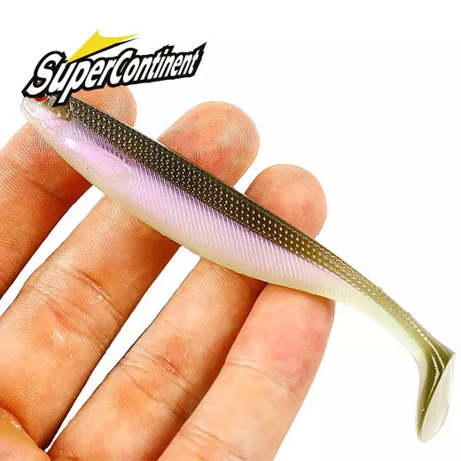 Novo supercontinente shadtteez t-tail 50mm 70mm 100mm pique zander predador pesca 3d olhos isca macia iscas de pesca