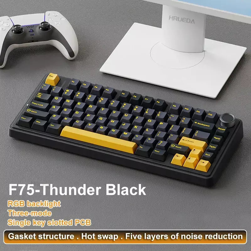 AULA F75 2.4G Teclado mecânico para jogos sem fio/Bluetooth/com fio RGB personalizado 75% layout OEM estrutura de junta de perfil