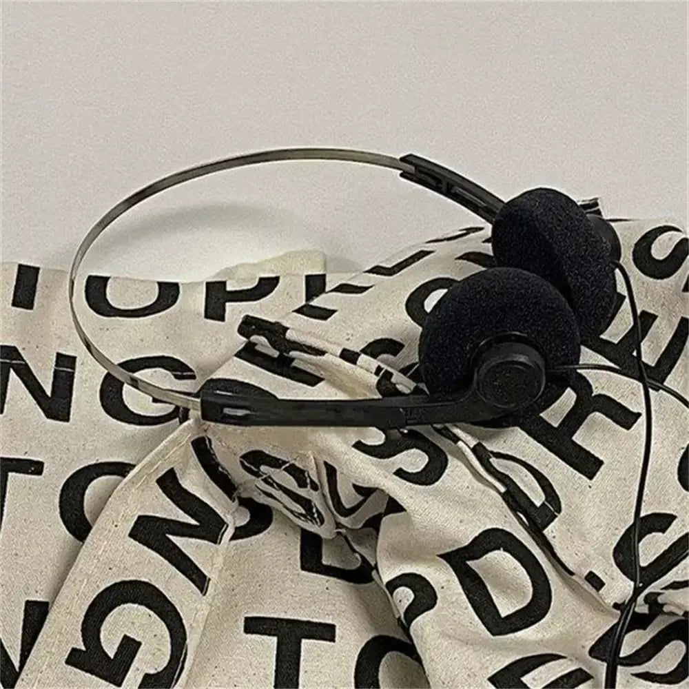 Portátil sobre a orelha underwire fone de ouvido vintage com fio retro sentimentos fone de ouvido 3.5mm 80s 90s música mp3