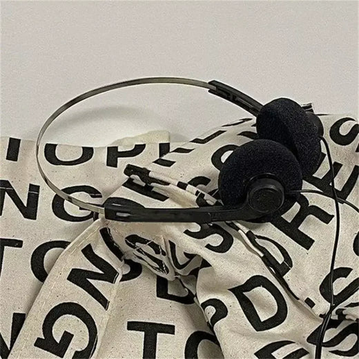 Portátil sobre a orelha underwire fone de ouvido vintage com fio retro sentimentos fone de ouvido 3.5mm 80s 90s música mp3