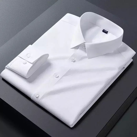 Homens de Manga Longa Stretch Camisas, Anti-Rugas Camisas, Slim Fit, Blusa de Negócios Sociais, Branco, Novo, S-8XL