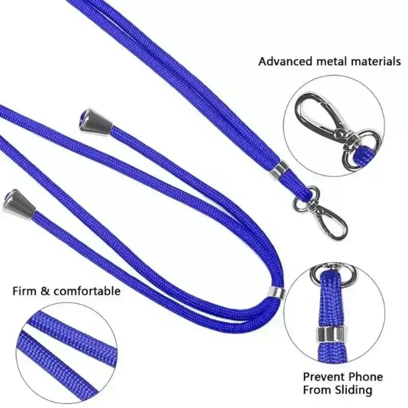Cordão universal para celular, cordão removível ajustável para pescoço, cordão de segurança para todos os telefones celulares e alças de capa