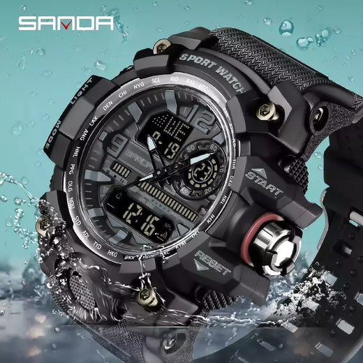 Relógio de quartzo estilo G SANDA masculino, choque impermeável, relógio militar esportivo, relógio de pulso digital masculino, relógio, novo, 3133, 50m, 2022