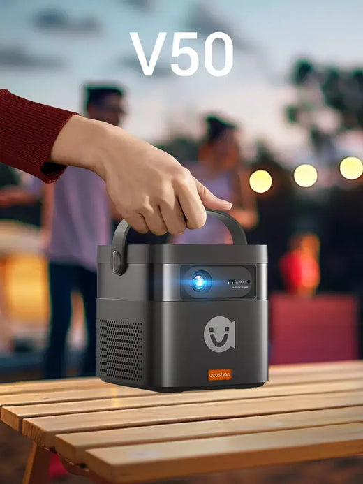 Vevshao V50 3D Mini Projetor Portátil 4K HD LED WiFi 1080P Filmes Vídeo Projetores de Home Theater DLP com Bateria de 15000mAh