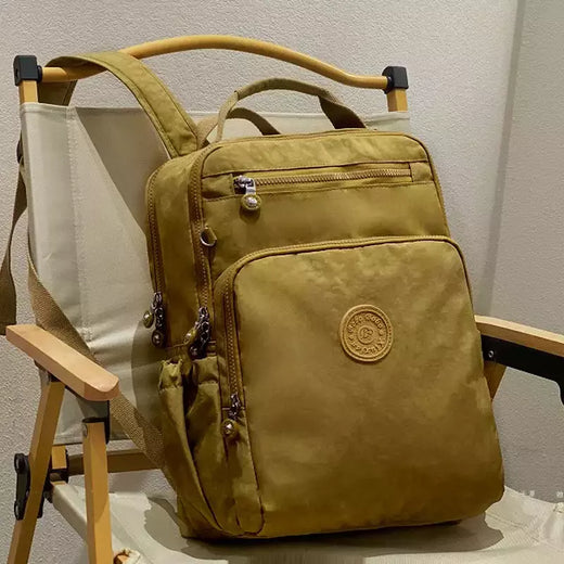 Mochila impermeável de nylon para homens e mulheres, mochila leve para laptop,