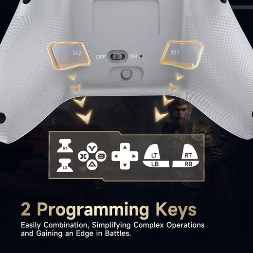 EasySMX X15 Controle de jogo sem fio Bluetooth Gamepad Compatível com PC/NS/TV/Celular/Steam com RGB Efeito Hall Black Myth Wukong