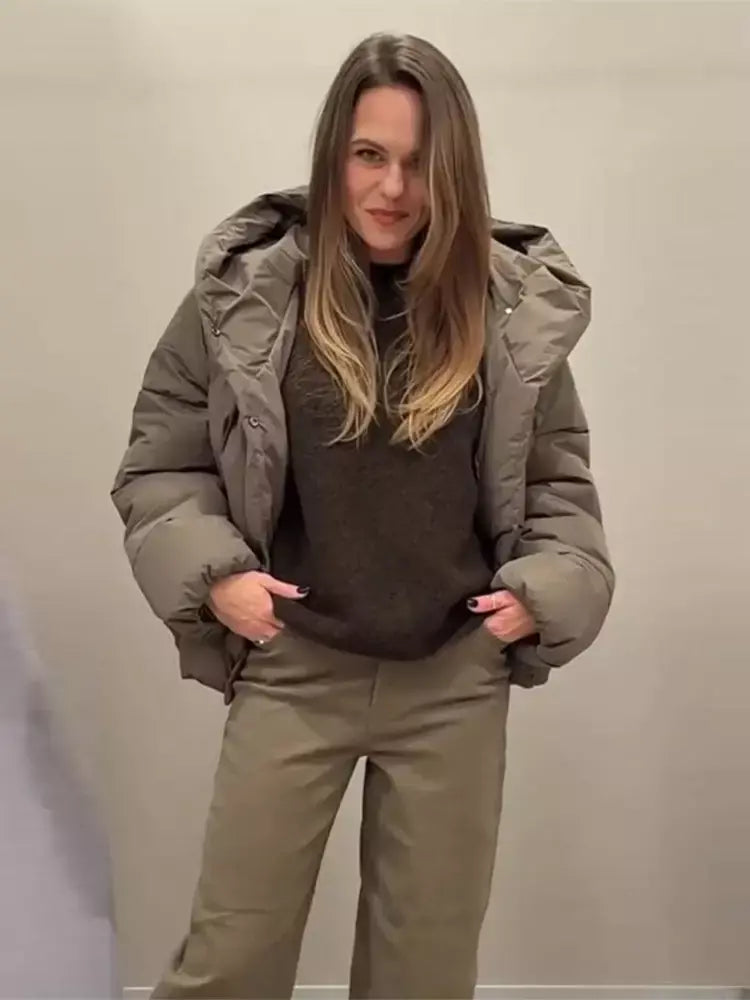 Inverno quente curto puffer jaquetas feminino solto parkas casaco moda com capuz pão jaqueta outwear algodão-acolchoado jaqueta