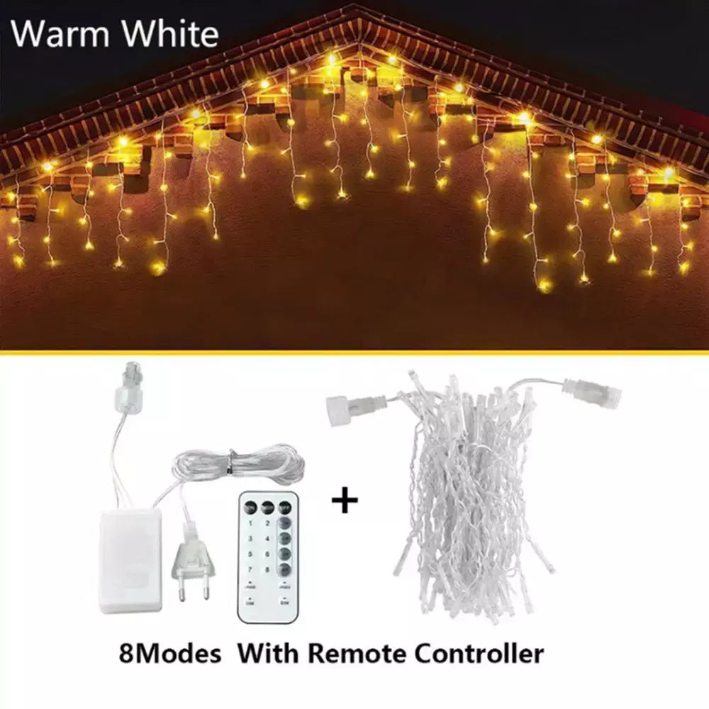 3.5m-40m luzes da corda do sincelo led luzes de fadas guirlanda de natal ao ar livre para o ano novo jardim quintal festa casamento terraço decoração
