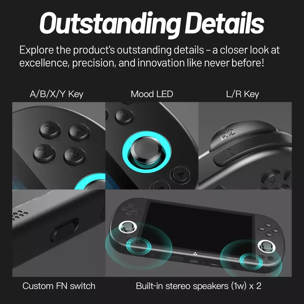 Trimui Smart Pro Console de jogos portátil 4.96 ''tela IPS Sistema Linux Joystick Iluminação RGB Smartpro Retro Video Game Player Presente
