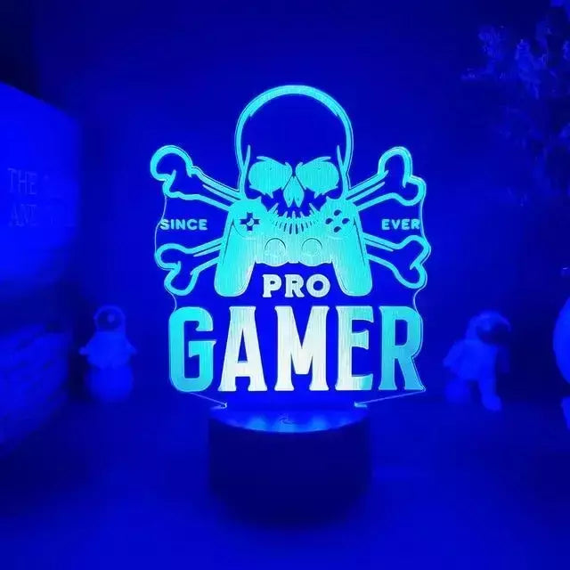 3D LED Gaming Setup Lamp, USB Powered, Bedroom Night Lights das crianças, Iluminação interior, Iluminação Presentes, Sala de jogos