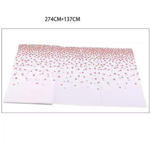 Descartável Bronzing Black Dots Toalha De Mesa, Decoração Suprimentos, Aniversário, Casamento, Dourado, Rosa, Ouro, Prata, Banquete