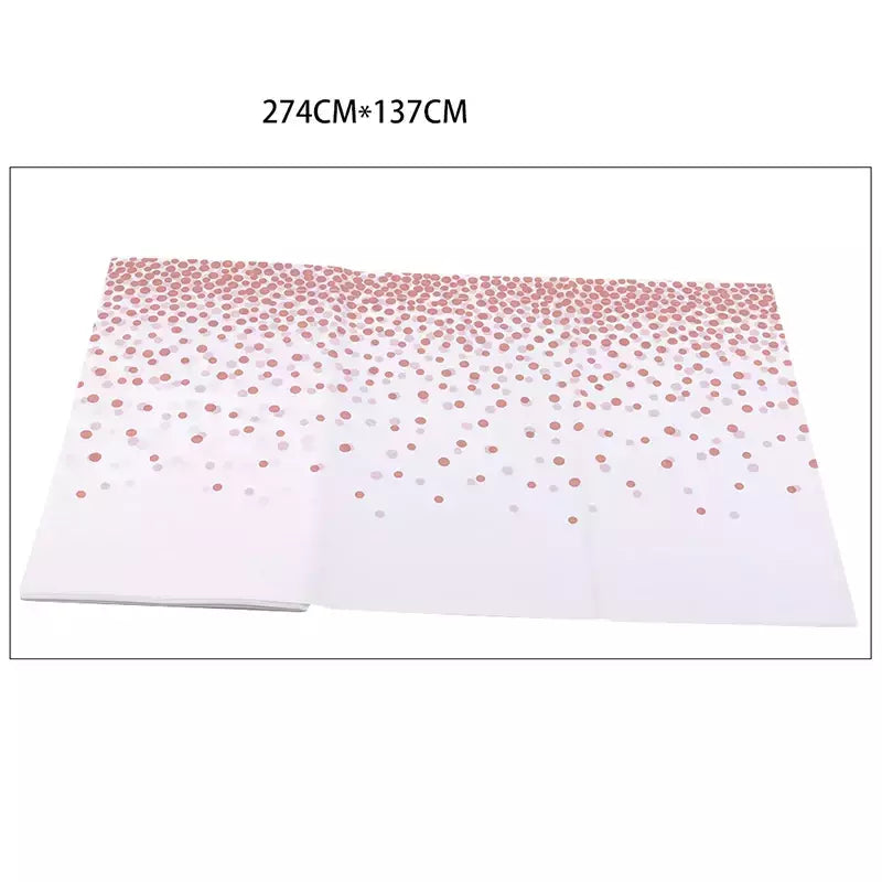 Descartável Bronzing Black Dots Toalha De Mesa, Decoração Suprimentos, Aniversário, Casamento, Dourado, Rosa, Ouro, Prata, Banquete