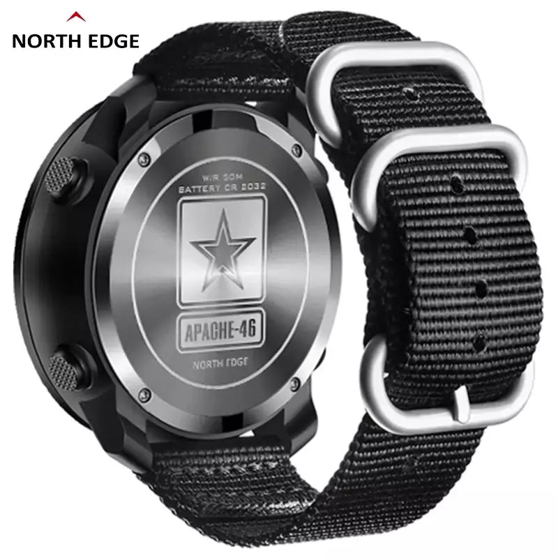 North edge APACHE-46 relógio digital masculino esportes ao ar livre correndo natação esporte ao ar livre relógios altímetro barômetro bússola wr50m